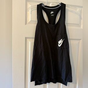 Nike Black Sleeveless Top with White Logo